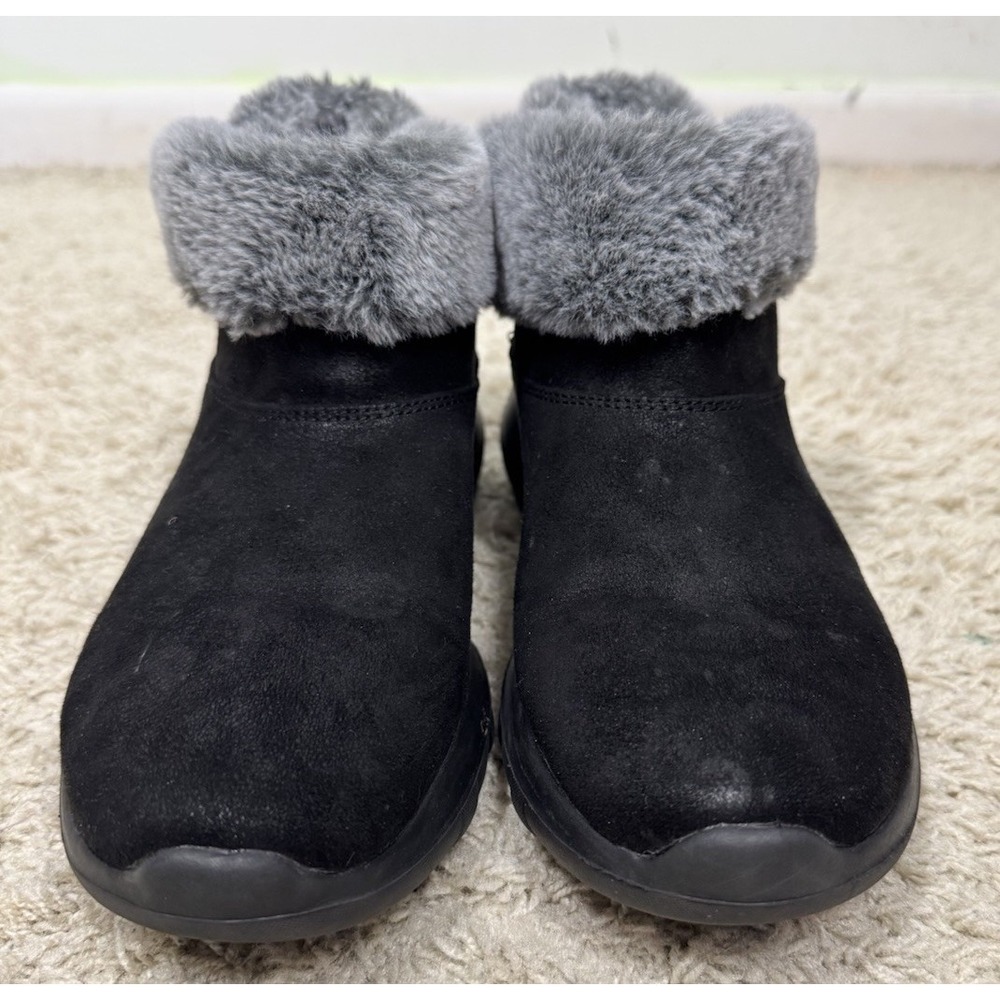 Skechers On The Go Joy Black Winter Faux Fur Lined Comfort Boots Women's 9 Warm
